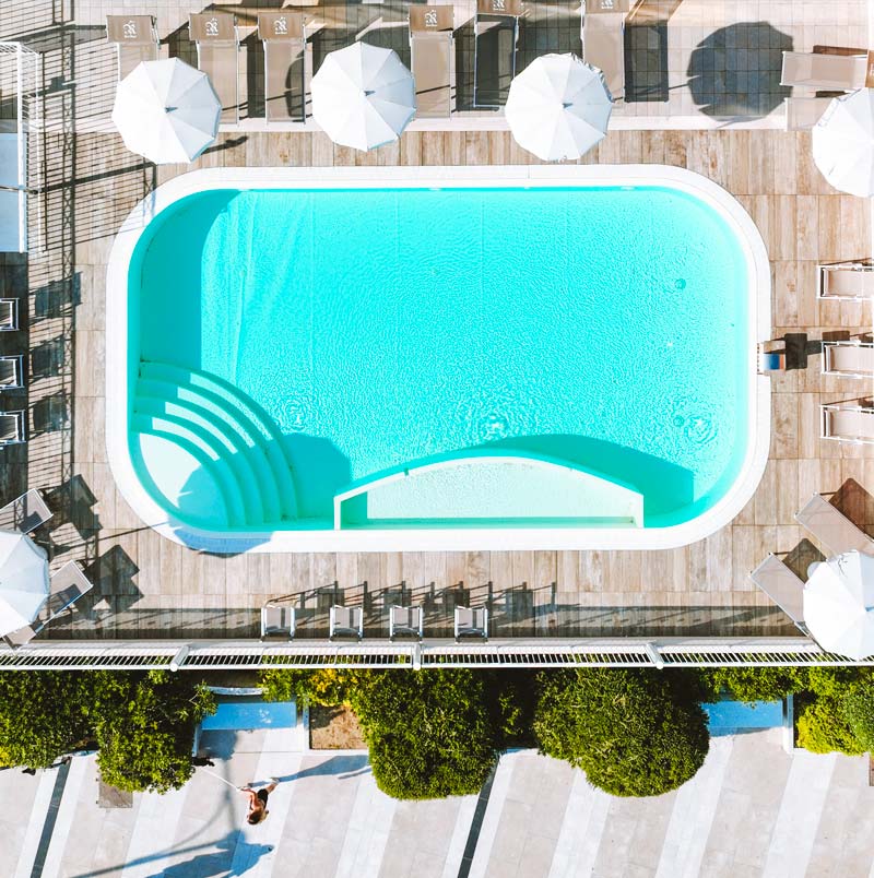 View from above the pool